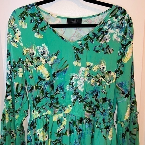 Belldini Dresses & Skirts - NWT Belldini lime green floral dress - size medium